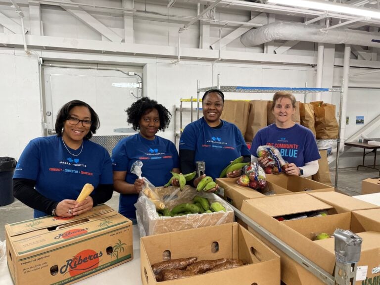 My Brother's Keepers members smiling at a food drive