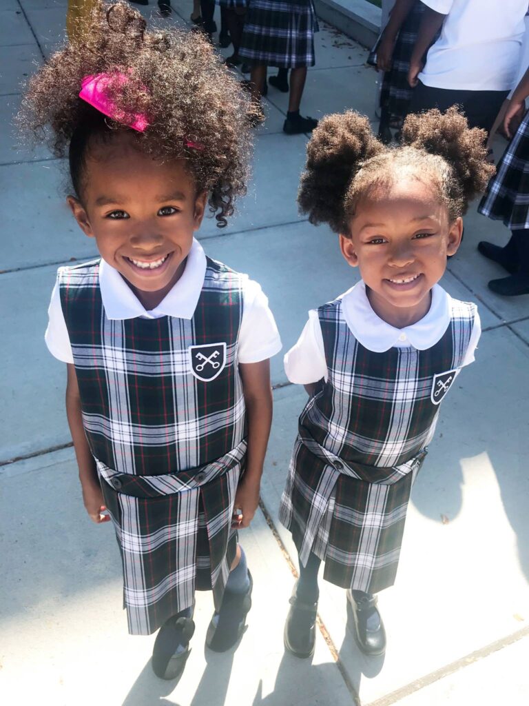 Two students in uniform