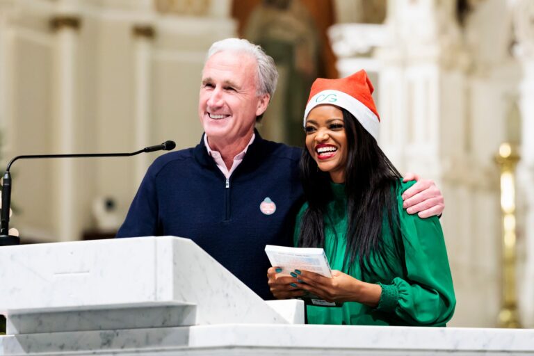 Rob and Chandra at the Christmas event