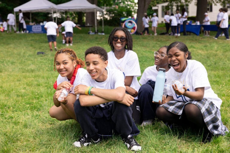 Five kids at Field Day