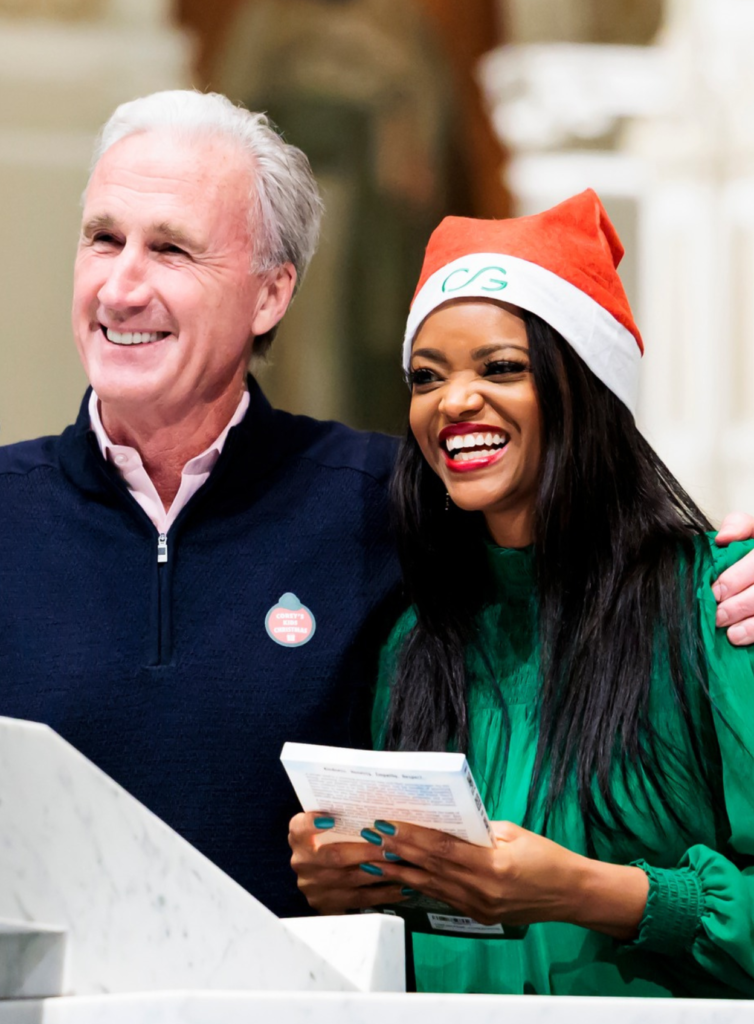 Rob Griffin and Chandra Clark at the Christmas celebration